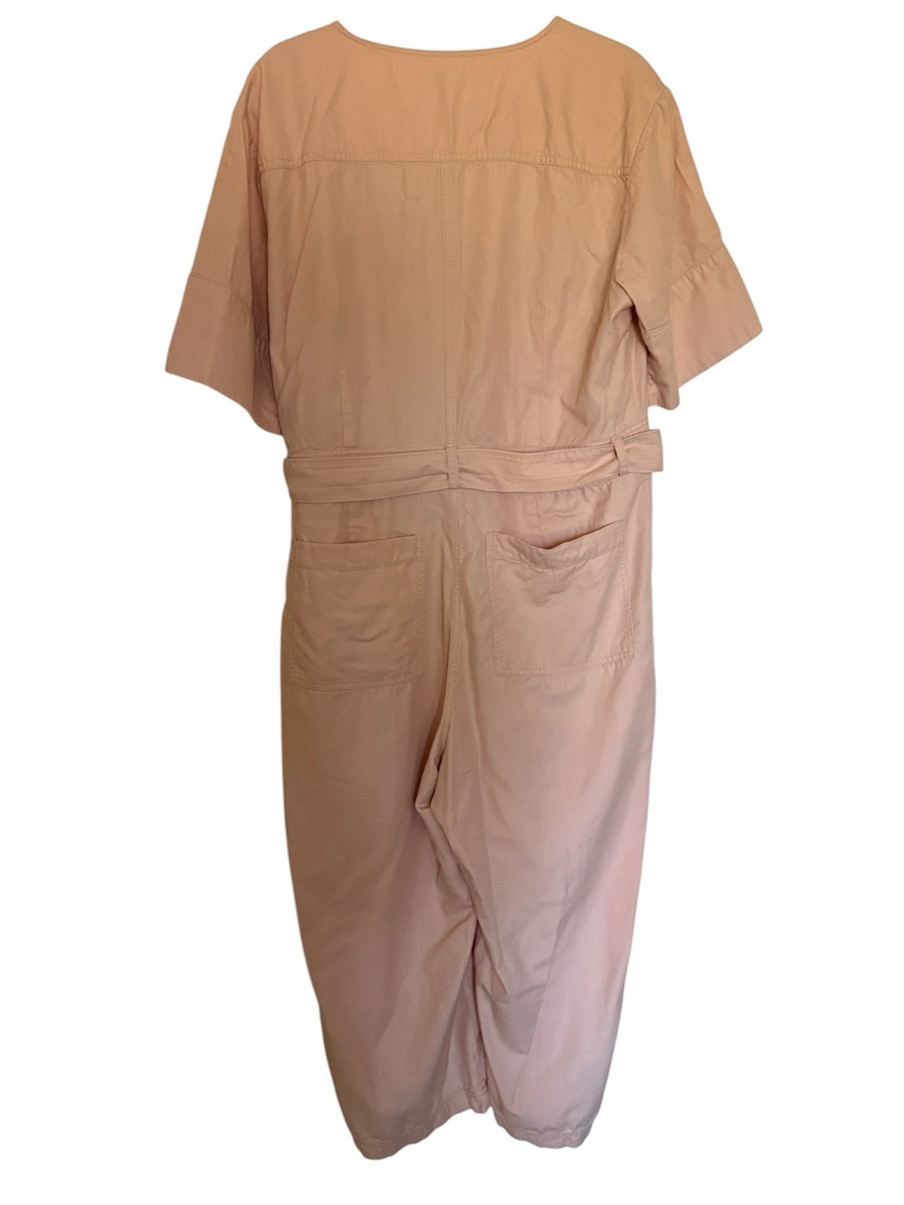 Madewell bashful blush top-stitched utility style coverall jumpsuit, size 14 - Picture 5 of 7
